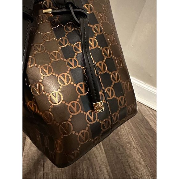 VALENTINO BY MARIO VALENTINO Leather Monogram Two-Tone Crossbody Bag $1095 - Picture 11 of 12